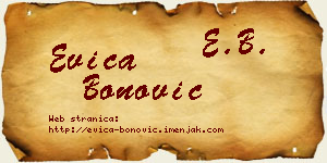 Evica Bonović vizit kartica
